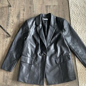 Leather black blazer